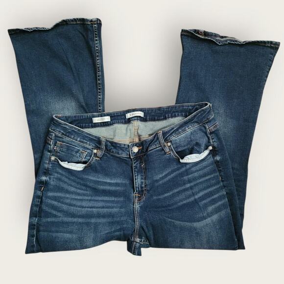 Vigoss Swagger Bootcut Jeans Women's Sz 16 35"x26" *Short Inseam* Dark wash - Picture 3 of 7